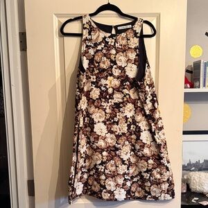 Abercrombie & Fitch - Black and Brown Floral sleeveless dress in Linen